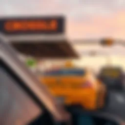 Shuttle taxi at the border crossing