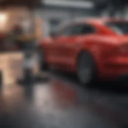 Premium car detailing tools neatly arranged on a workspace