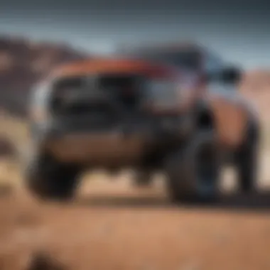 Rugged Design of Dodge Truck Front view of a Dodge truck showcasing its rugged design