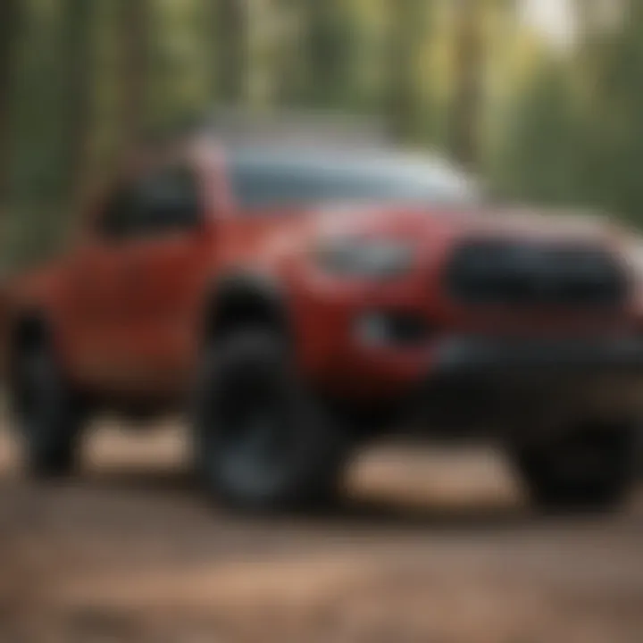 Exterior view of the redesigned Toyota Tacoma showcasing its new front grille and headlights.