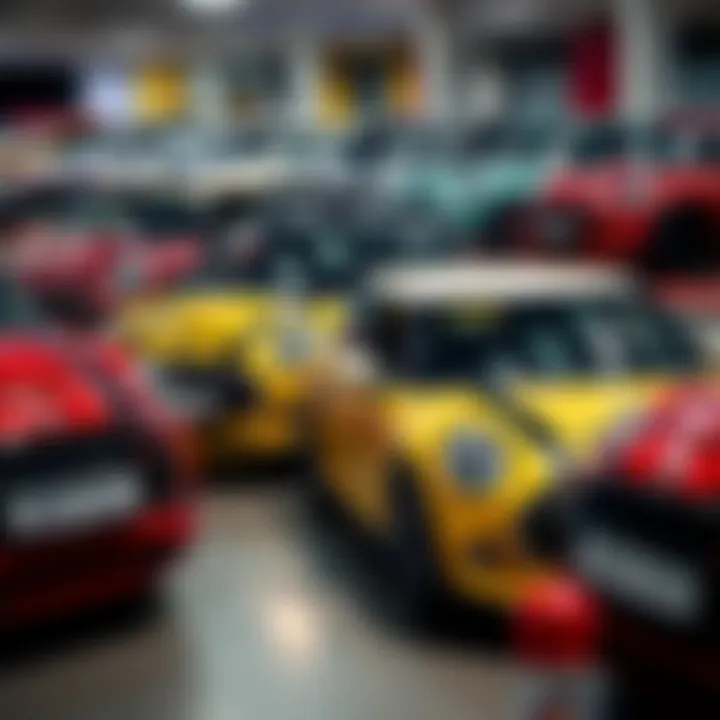 A collage of various mini special edition cars on display