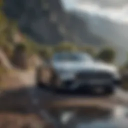 Luxury Mercedes car parked in a scenic location