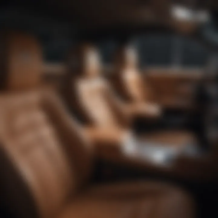 An interior shot highlighting the luxurious leather seats and advanced dashboard features of a modern Rolls Royce.