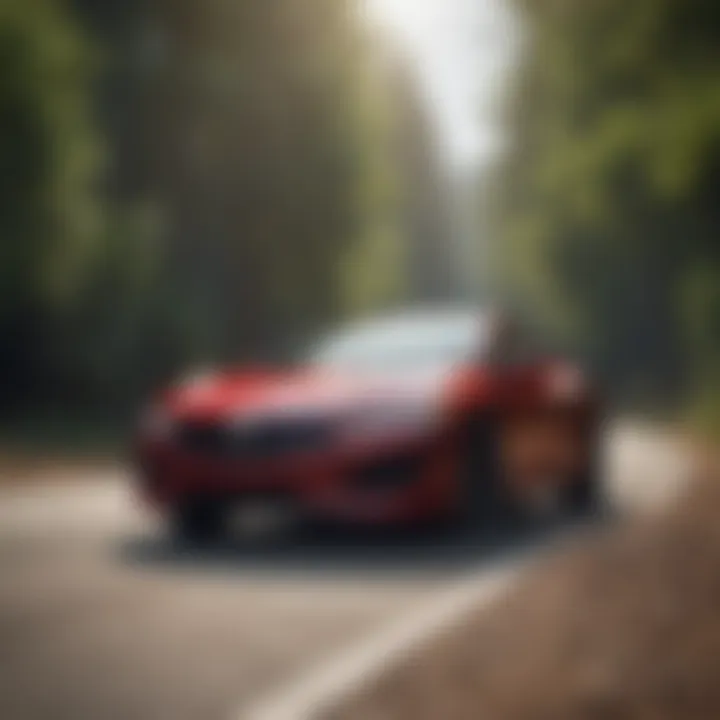 Dynamic driving experience of the Acura CLX on a scenic road.