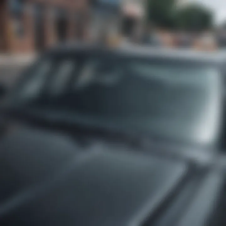 An array of top windshield wiper brands displayed on a car hood