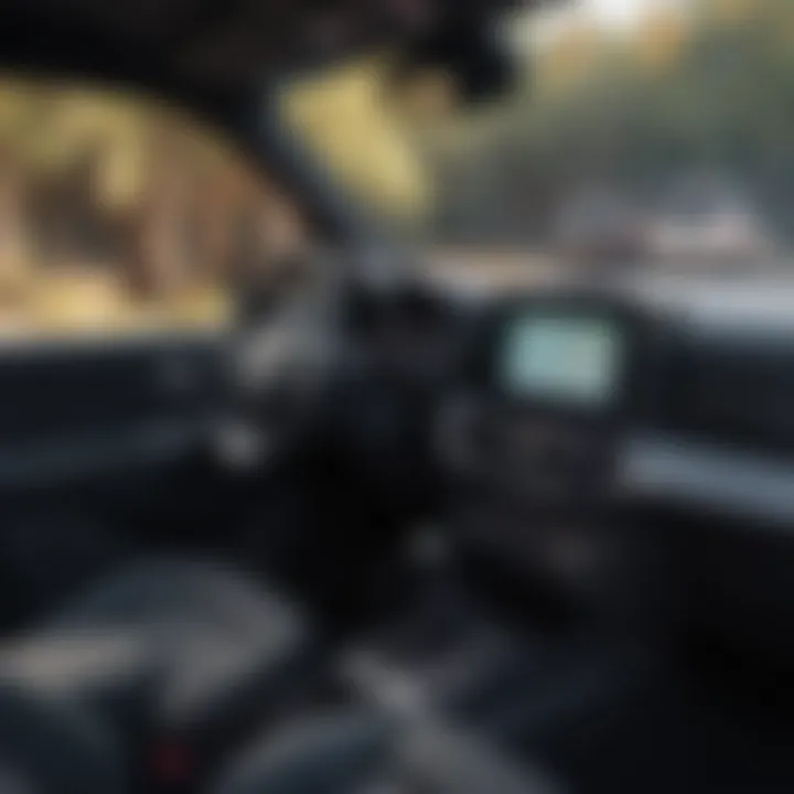 Interior view of a modern small SUV showcasing technology features