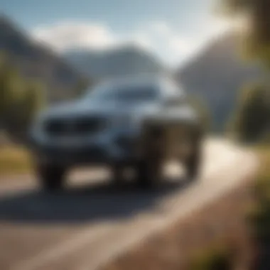 A small SUV in action on a scenic road trip