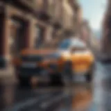 A stylish small SUV parked in an urban environment