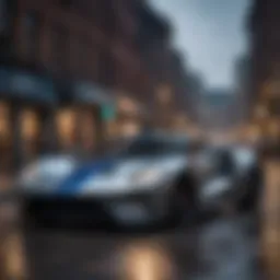 Sleek Ford GT parked in an urban setting