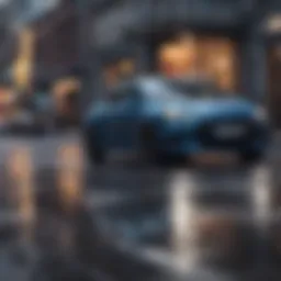 Diverse selection of compact cars in an urban setting