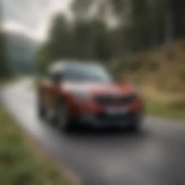 Action shot of the Fiat Countryman in motion on a winding road