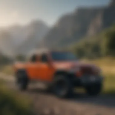 Jeep Gladiator Diesel parked in a scenic landscape