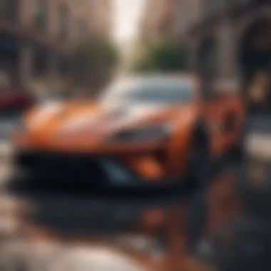 Modern Sports Car Aesthetics Sleek design of a modern sports car