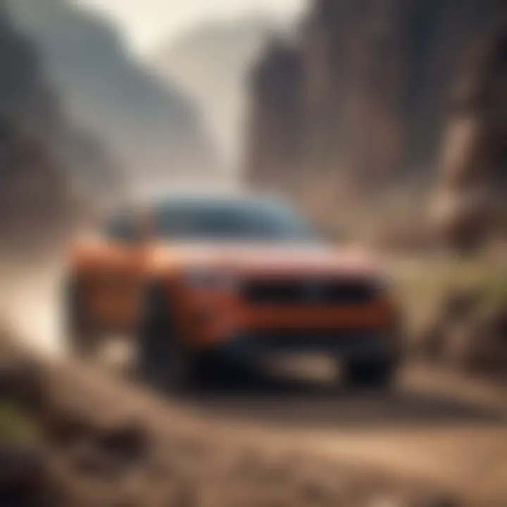 Mustang compact SUV navigating a rugged terrain demonstrating its performance