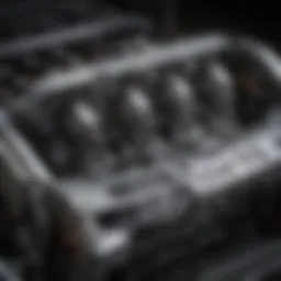 Close-up view of Ford Ranger engine components showcasing design