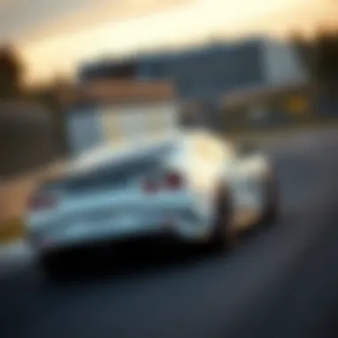 Performance car in action on a racetrack demonstrating handling capabilities