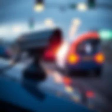 Advanced Car Alarm Surveillance High-tech car alarm video camera mounted on a vehicle