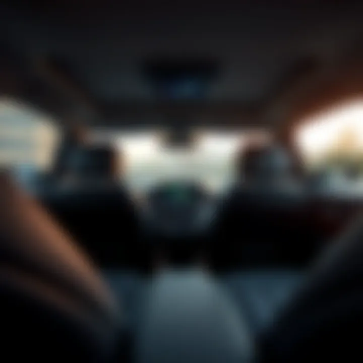 Hyundai Santa Fe Interior Technology Interior view of the Hyundai Santa Fe highlighting advanced technology features