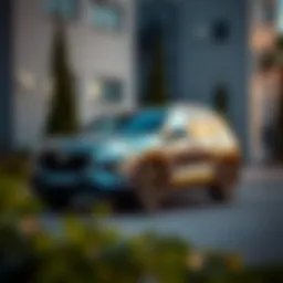 Sleek exterior of the Hyundai Santa Fe showcasing its modern design