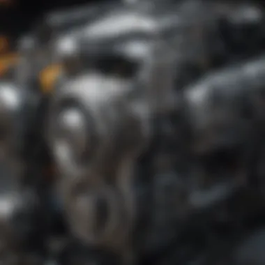 Close-up of Mustang engine highlighting performance specifications