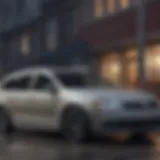 Exterior view of Volkswagen Jetta Wagon showcasing all-wheel drive capabilities