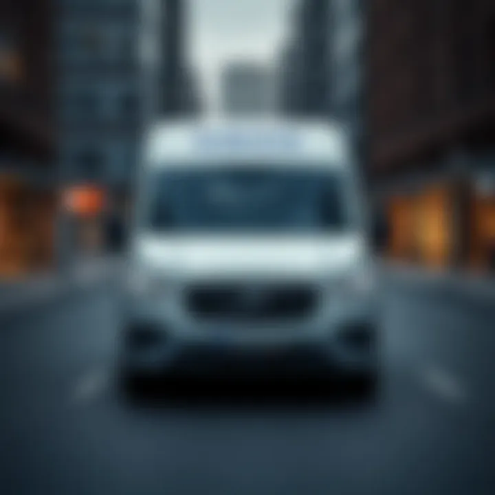 Volvo electric van in urban setting demonstrating practical applications