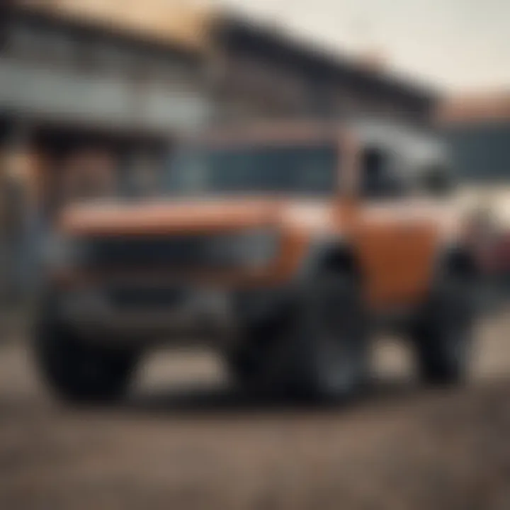 Front view of the all-new Ford Bronco showcasing its bold grille and rugged design.