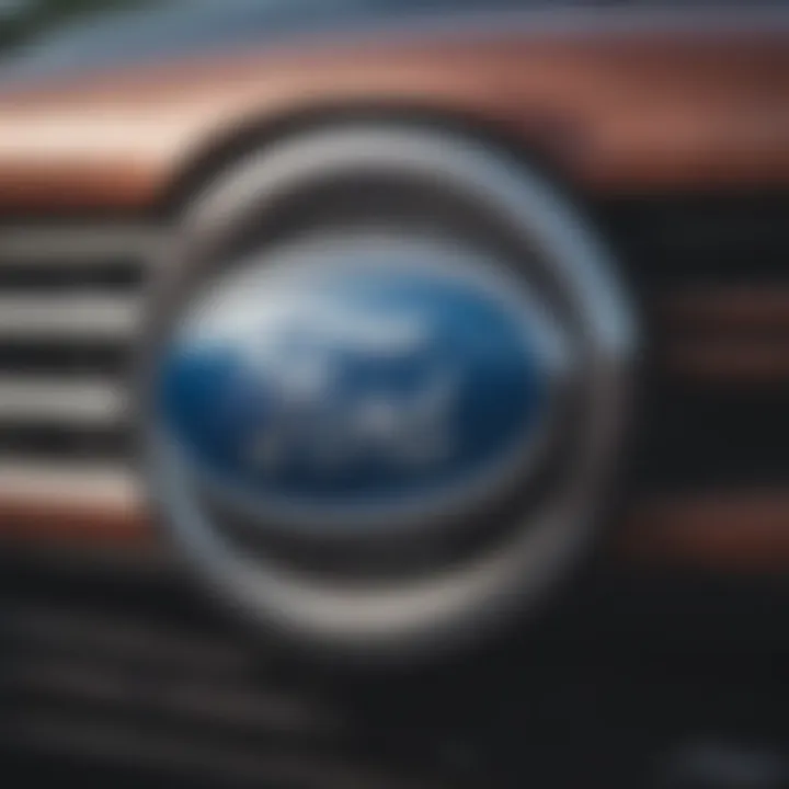 A Ford truck featuring a personalized emblem that enhances its aesthetic appeal.