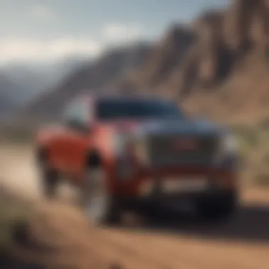 Off-Road Performance of GMC Sierra Denali HD GMC Sierra Denali HD performing off-road with rugged terrain