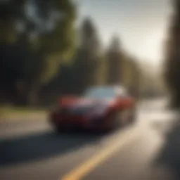 Dynamic view of the Honda Acura TLX on a scenic road