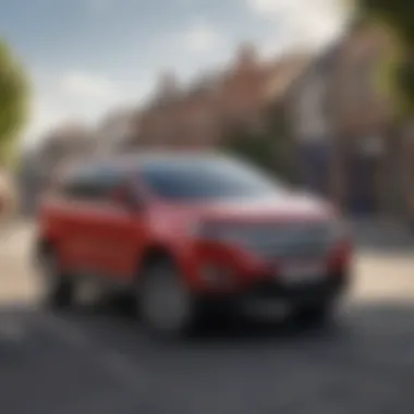 Sleek Design of the Ford Edge Hybrid Front view of the Ford Edge Hybrid showcasing its sleek design