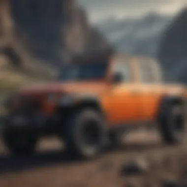Rugged Exterior Design of Jeep Wrangler Gladiator Diesel Jeep Wrangler Gladiator Diesel showcasing rugged exterior design