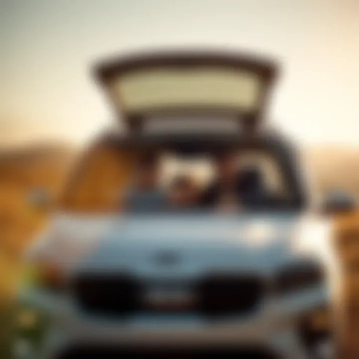 Family enjoying the Kia Carnival with open sunroof