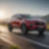 Kia Sportage on a scenic road showcasing fuel efficiency