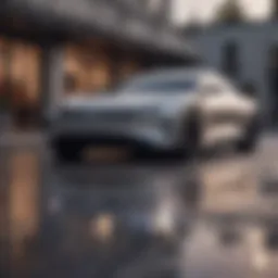 Sleek exterior design of the Lucid Air Grand showcasing its aerodynamic contours.