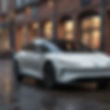 Revolutionary Charging Solutions for the Lucid EV Lucid EV charging station with a futuristic design