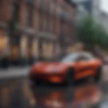 Lucid EV: A Stylish Presence in Urban Settings Lucid EV in a sleek urban environment