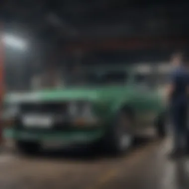 Efficiency in Action with Automotive Creepers A professional mechanic using a creeper beneath a vehicle for maintenance.