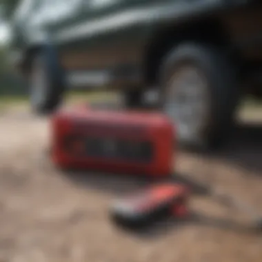 User demonstrating safe connections with a jump starter