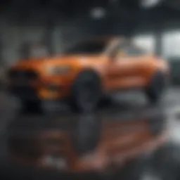 Stylish front view of the Mustang crossover vehicle showcasing its sleek design