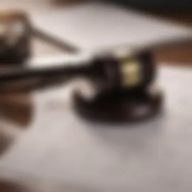 A gavel resting on legal documents symbolizing the legal ramifications of scams.