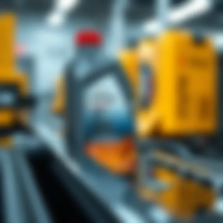 Modern synthetic oil bottle