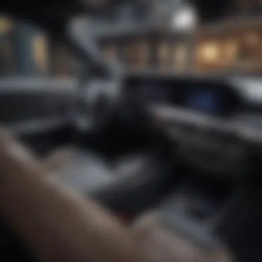 Modern car interior showcasing Bluetooth stereo system