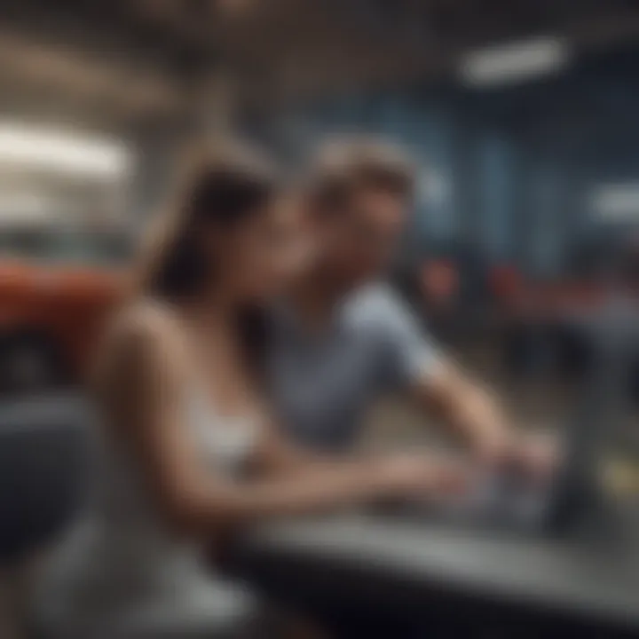 An engaged couple reviewing car listings on a laptop, showcasing their strategic search.