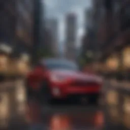 Tesla Model X in a modern urban setting