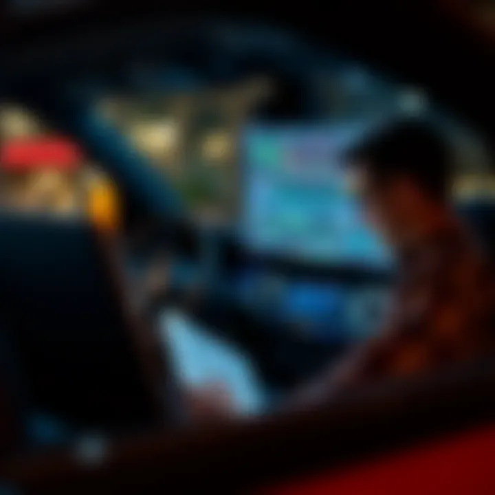 User analyzing car diagnostics on a laptop