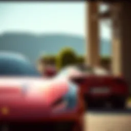 A sleek Ferrari parked in a luxurious setting