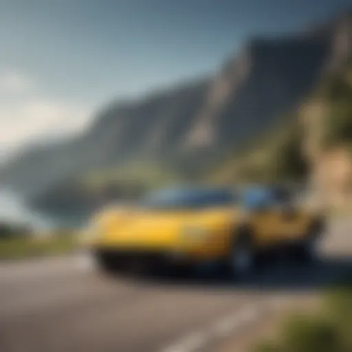 A stunning Lamborghini Countach parked against a scenic backdrop