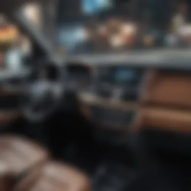 Advanced Technology Features in Small Passenger Van Dashboard Dashboard of a modern small passenger van with advanced technology features
