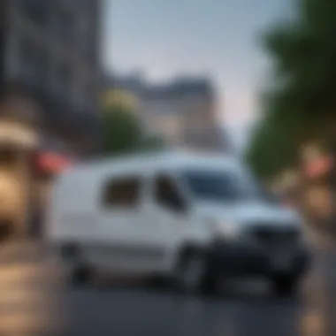 Sleek Exterior Design of Small Passenger Van Exterior design of a popular small passenger van on the road